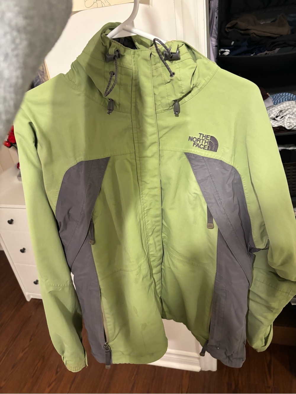 The North Face Women's Lime Green and Gray Jacket